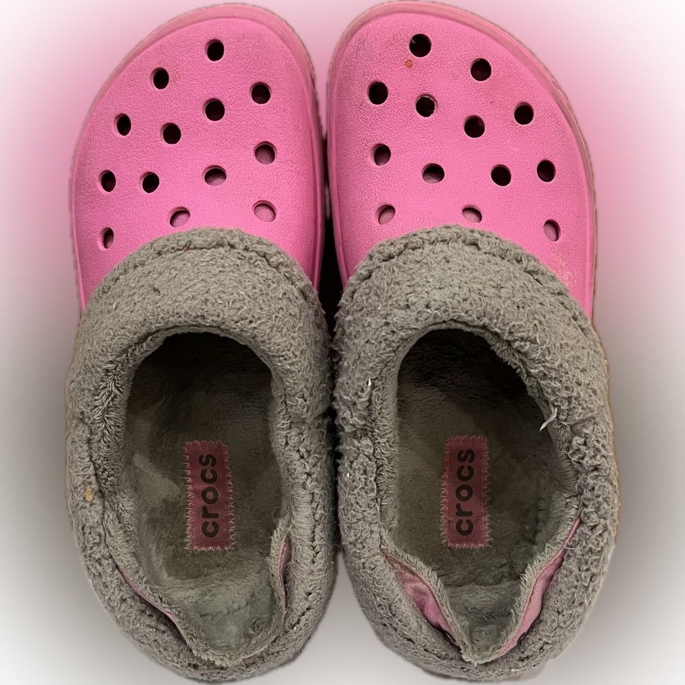 CROCS Mammoth Fleece Lined Pink Slip-On Clogs Unisex Men 6 Women 8 - Picture 6 of 8
